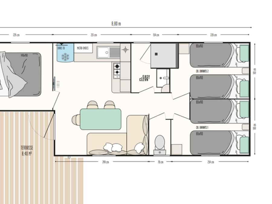Mobilhome 6 personnes - LOGGIA Confort 3 chambres 7