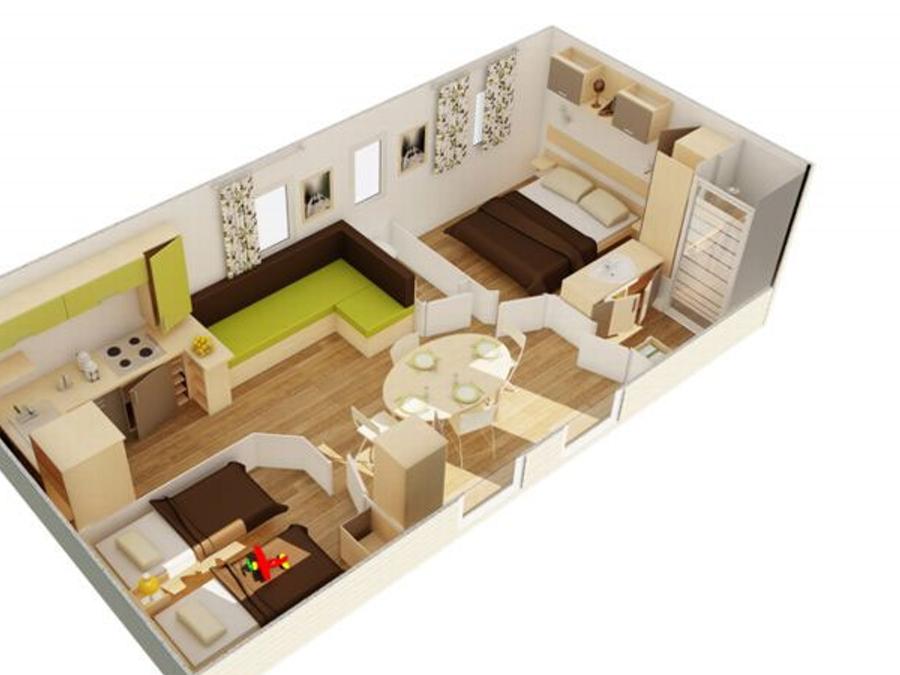 Mobilhome 4 personnes - Cottage Luxe 2 chambres - (mercredi/mercredi) 3