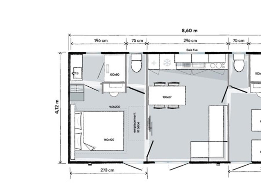 Mobilhome 4 personnes - Cottage Prestige 2 Chambres 2 SDB 6