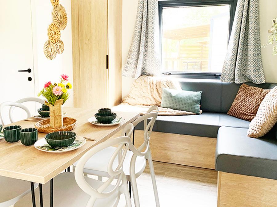 Mobilhome 4 personnes - PREMIUM 30m² - 2 chambres - TV - lave-vaisselle - climatisation - terrasse 10