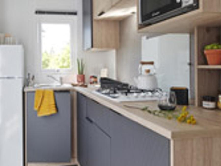 Mobilhome 4 personnes - PREMIUM 30m² - 2 chambres - TV - lave-vaisselle - climatisation - terrasse 8