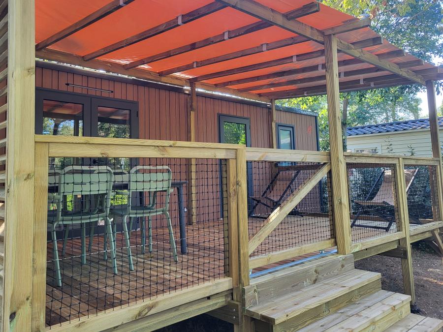 Mobilhome 6 personnes - PREMIUM 32m² - 3 chambres - TV - lave-vaisselle - climatisation - terrasse 2