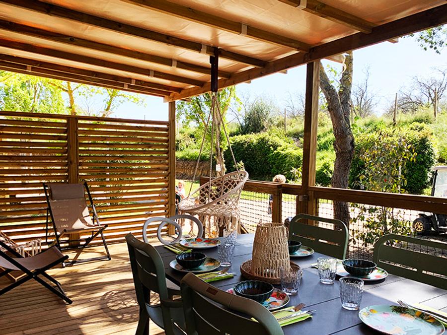 Mobilhome 6 personnes - PREMIUM 32m² - 3 chambres - TV - lave-vaisselle - climatisation - terrasse 4