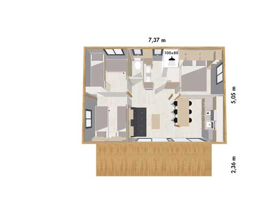 Chalet 6 personnes - Cosy - TV - 3 chambres - Quartier Piéton 8