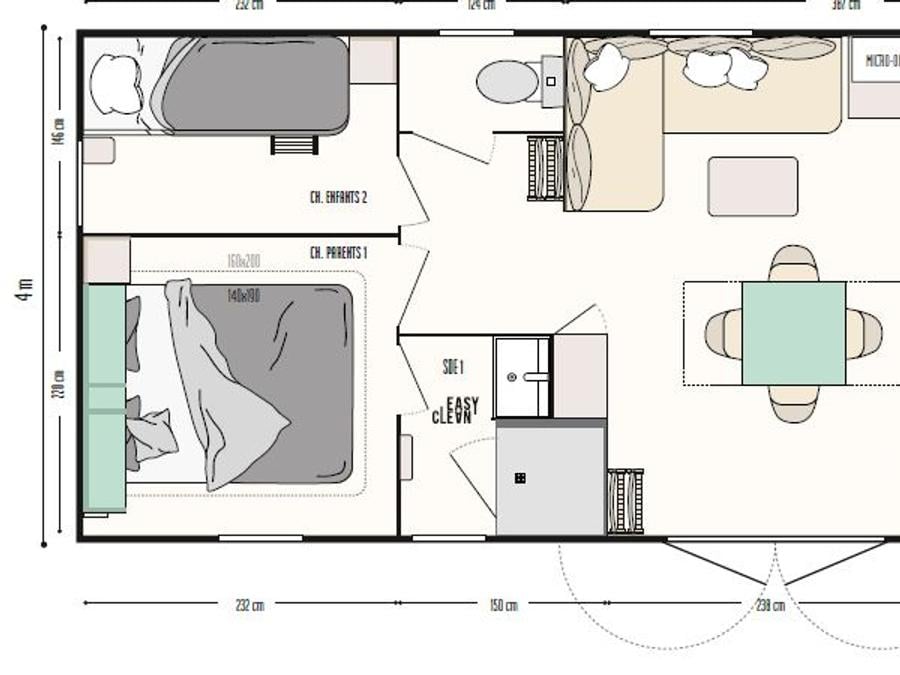 Mobilhome 8 personnes - 4 chambres PREMIUM+ Climatisé 1