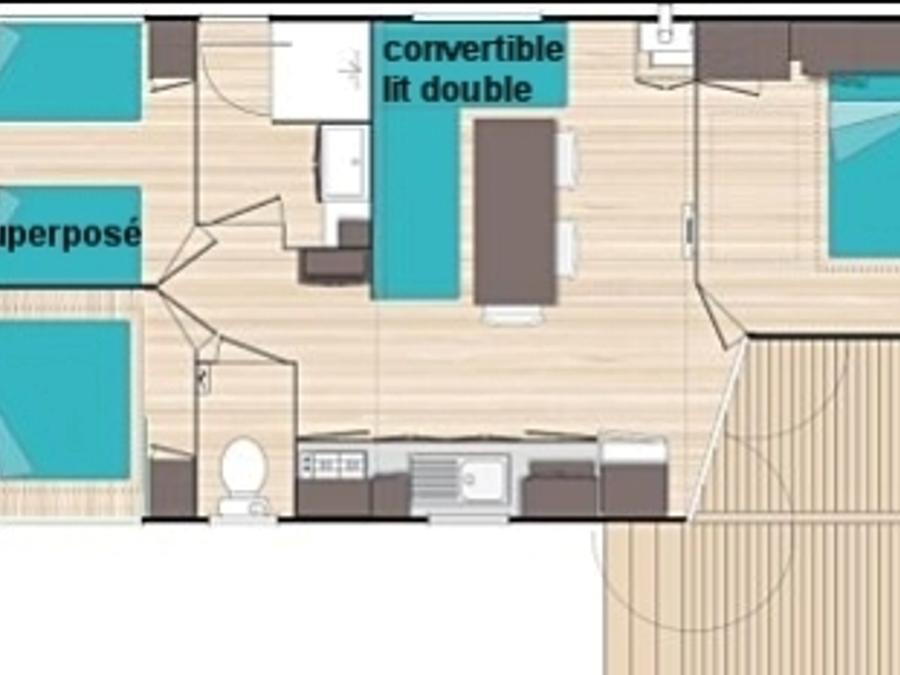 Mobilhome 7 personnes - 3 chambres Gamme CLASSIC 1