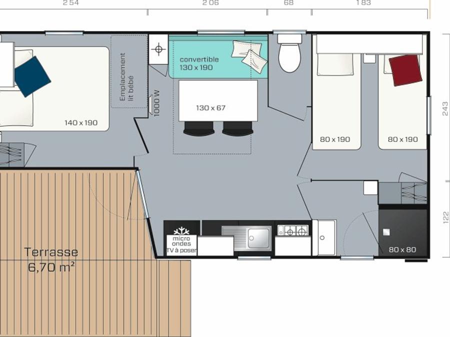 Mobilhome 5 personnes - Mobilhome STANDARD 4