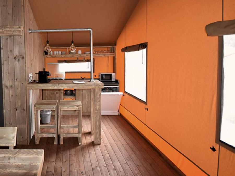 Tente en toile et en bois 5 personnes - Tente Glamping 2 3