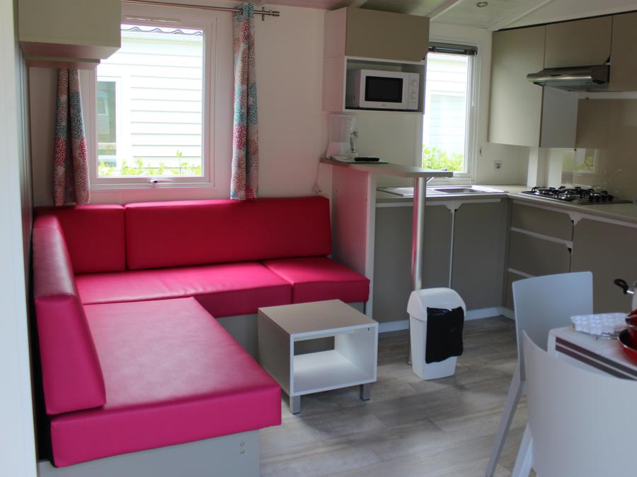 Mobilhome 4 personnes - Confort 27m² dont terrasse 2 chambres + TV 1