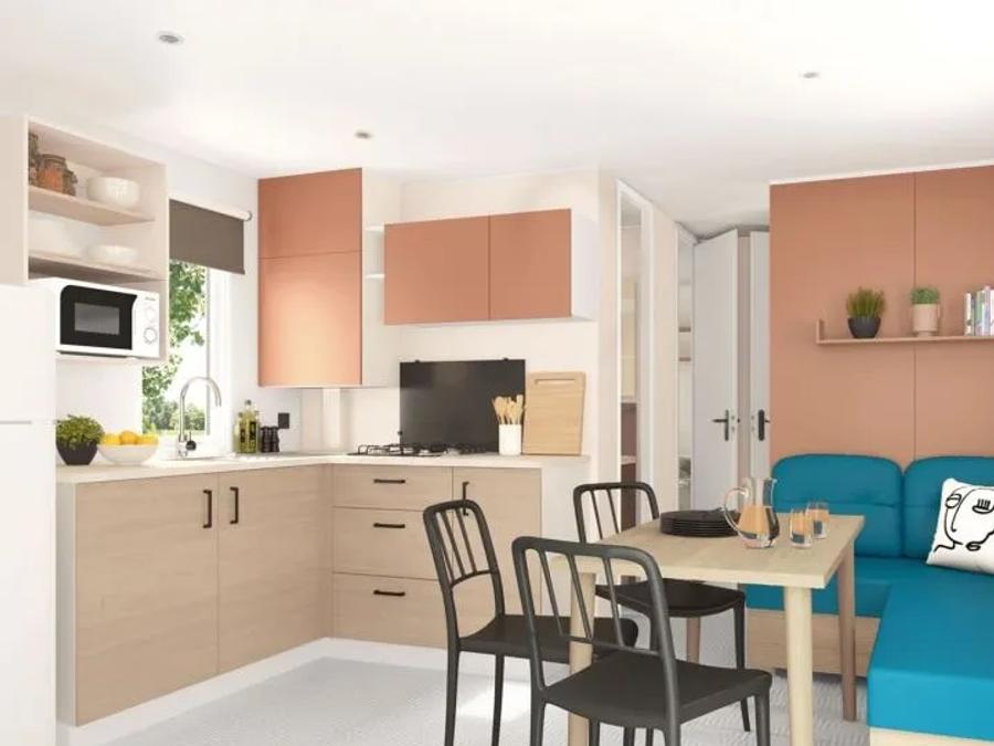 Mobilhome 6 personnes - Mobil Home Aqua 3ch 6pers Terrasse Semi-Couverte TV 1