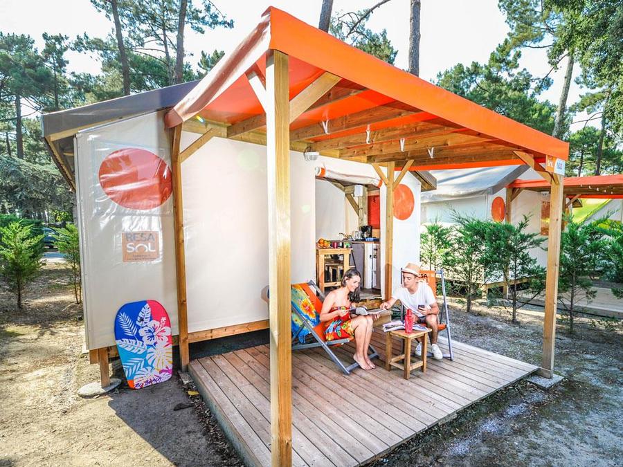 Tente en toile et en bois 5 personnes - RESASOL - 2 chambres 0