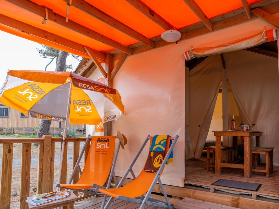 Tente en toile et en bois 5 personnes - RESASOL - 2 chambres 15