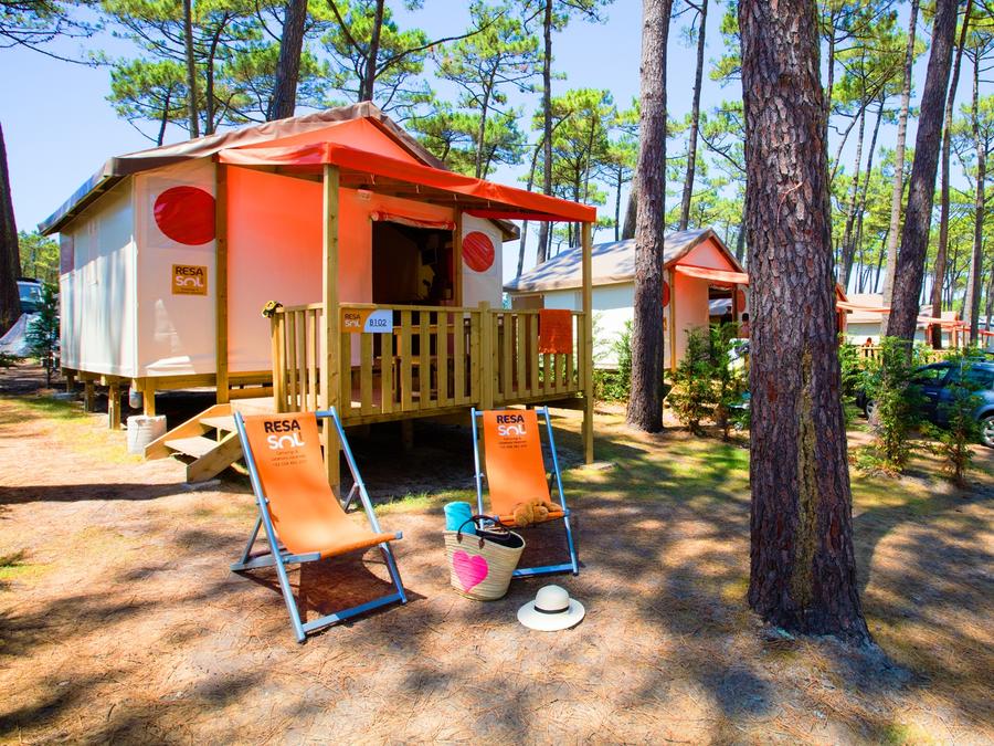 Tente en toile et en bois 5 personnes - RESASOL - 2 chambres 5