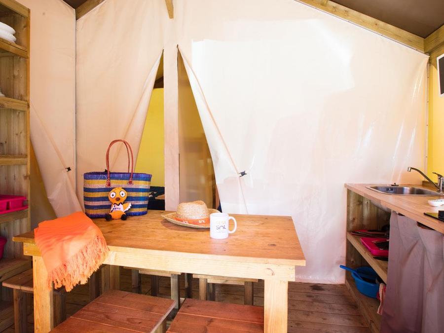 Tente en toile et en bois 5 personnes - RESASOL - 2 chambres 1