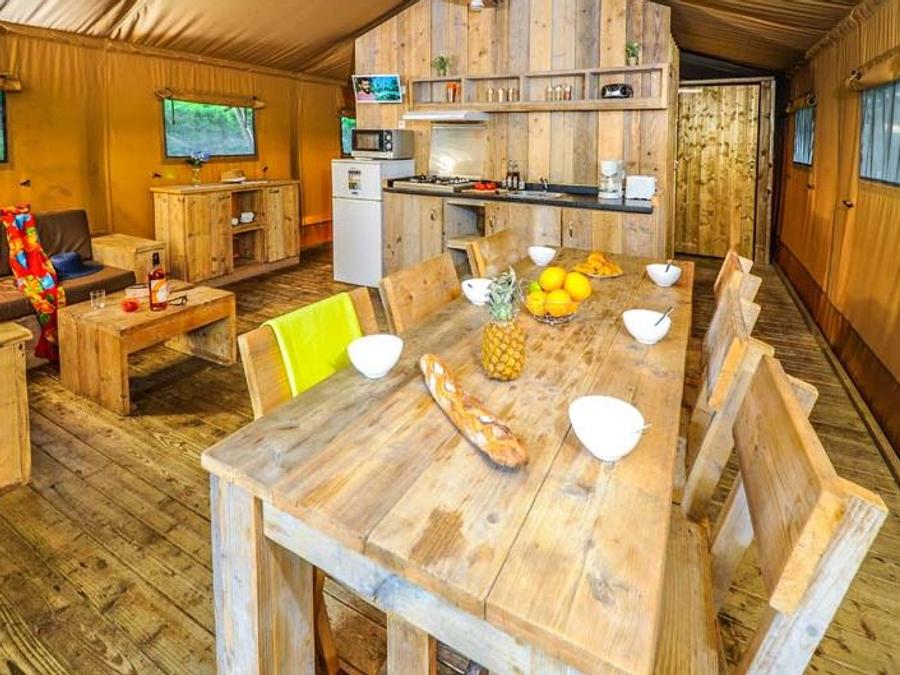 Tente en toile et en bois 5 personnes - ECOLUXE - 2 chambres 2