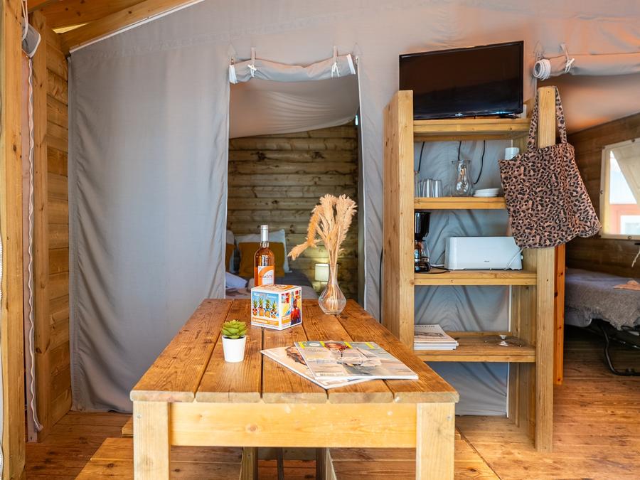 Tente en toile et en bois 5 personnes - CABANE sur pilotis 9