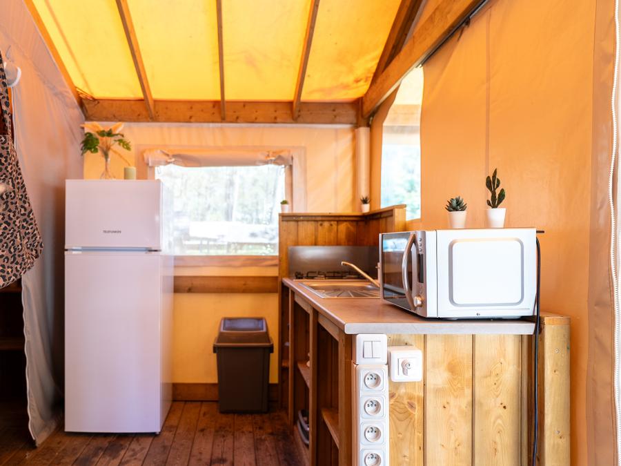 Tente en toile et en bois 5 personnes - CABANE sur pilotis 8