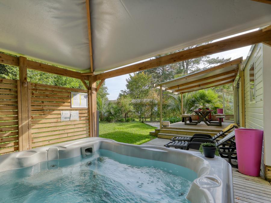 Mobilhome 6 personnes - Cottage Atlantique 3 chambres + 2 salles de bain 40m² + Spa 12