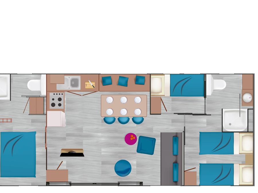 Mobilhome 8 personnes - Cottage Carrousel 8