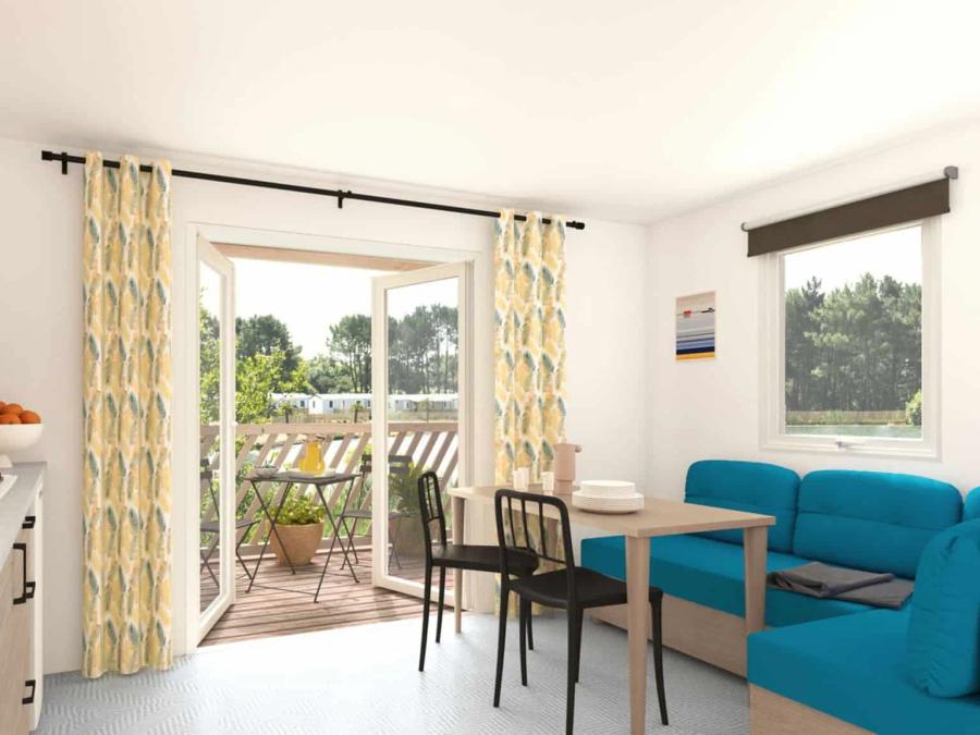 Mobilhome 6 personnes - Mobil Home Aqua 2ch 4/6p Terrasse Bay TV 1