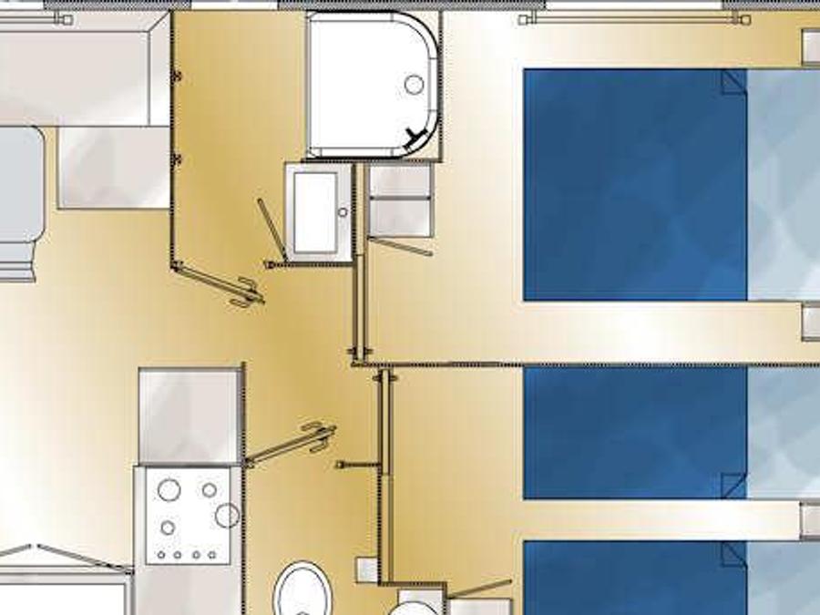 Mobilhome 4 personnes - Louisiane Méditerranée - 2 chambres - TV 3