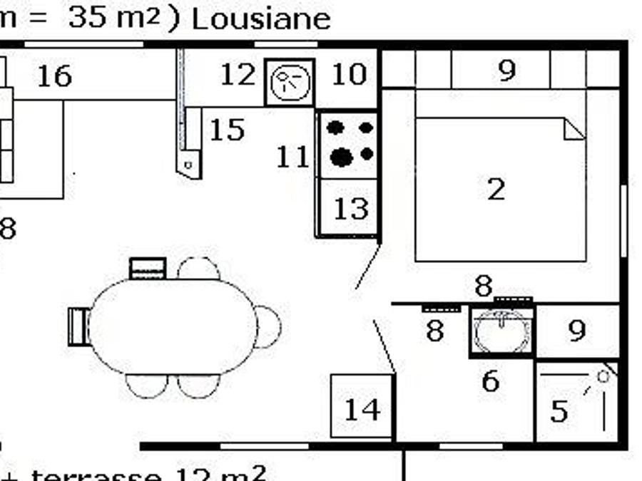 Mobilhome 6 personnes - Louisiane Zen - Flores (3 Chambres) 6