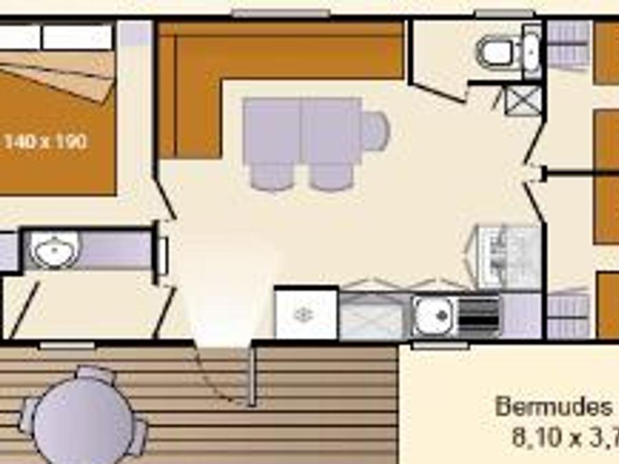 Mobilhome 6 personnes - BERMUDES 6