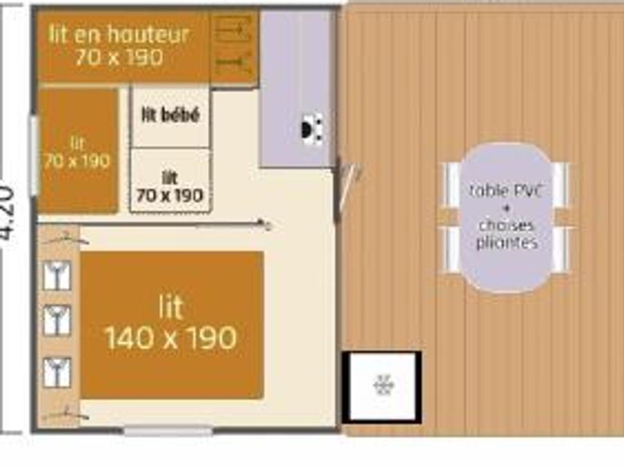 Bungalow toilé 5 personnes - mobi-tente TITHOME dimanche 4/5 pers 1