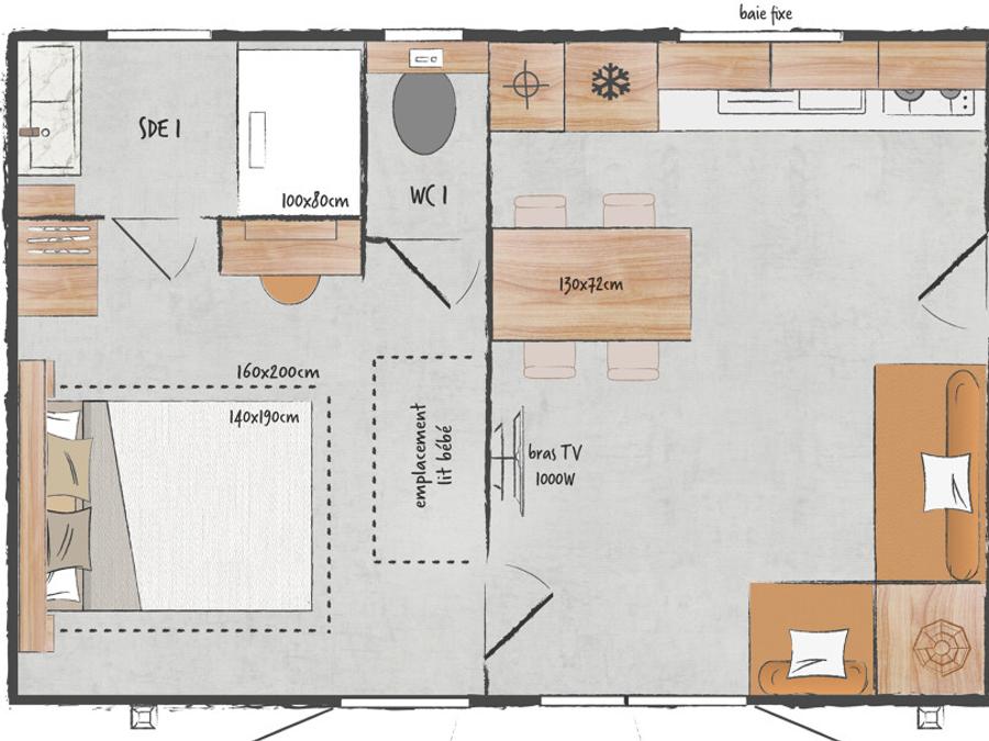 Mobilhome 4 personnes - NEW - Mobil home Ciela Prestige - 2 chambresdont 1 suite parentale - draps, serviettes et barbecue i 4