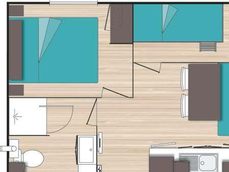 Mobilhome 4 personnes - MH2 Eco, avec sanitaires 7
