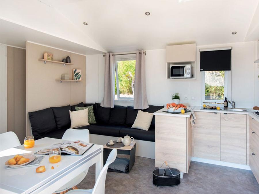 Mobilhome 6 personnes - Premium 36m² 2 chambres - Terrasse couverte + TV + LV + Plancha 4/6 pers. 6
