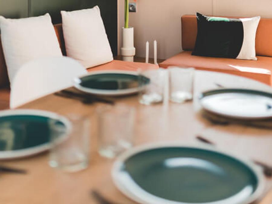 Mobilhome 6 personnes - Premium 35m² 3 chambres - Terrasse couverte + TV + LV + Plancha 6 pers. 6