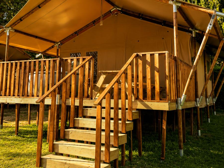 Tente en toile et en bois 4 personnes - Wood Lodge Premium Spa 8