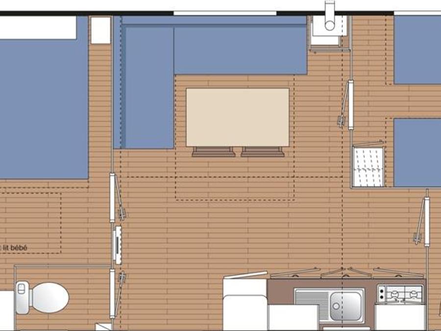 Mobilhome 6 personnes - MH 28m² 2 CH. 6