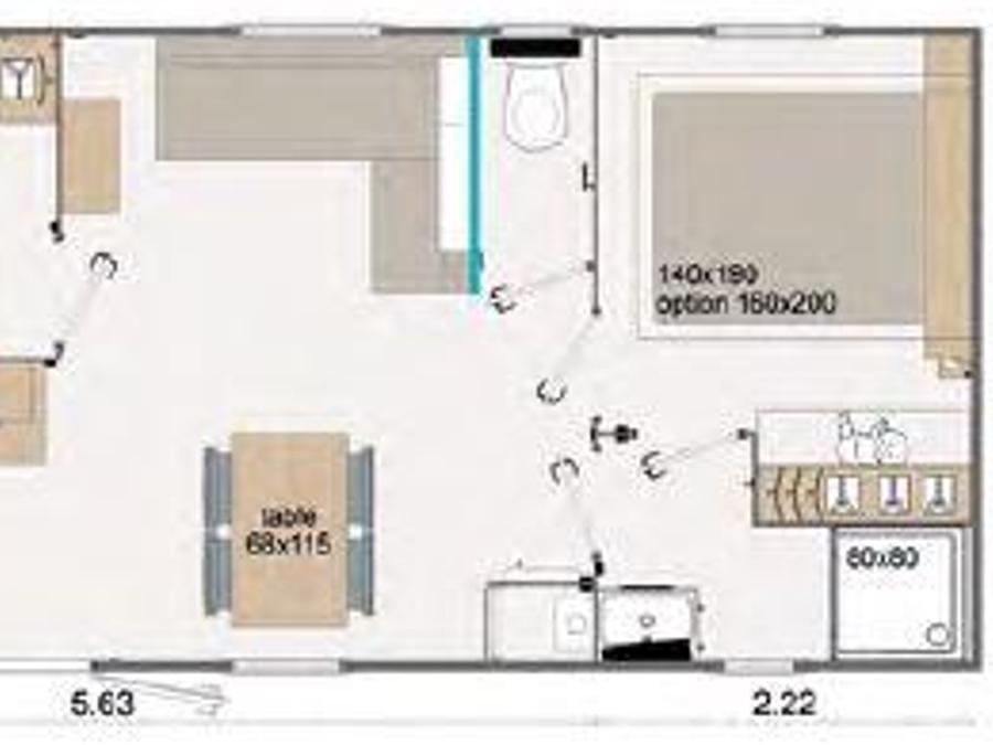 Mobilhome 4 personnes - Parc N°7 - Terrasse Couverte - 2 chambres 9