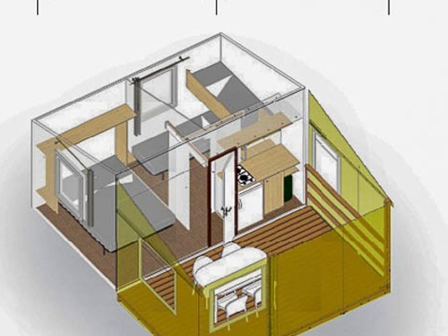 Bungalow toilé 5 personnes - TITHOME 2 Chambres 2