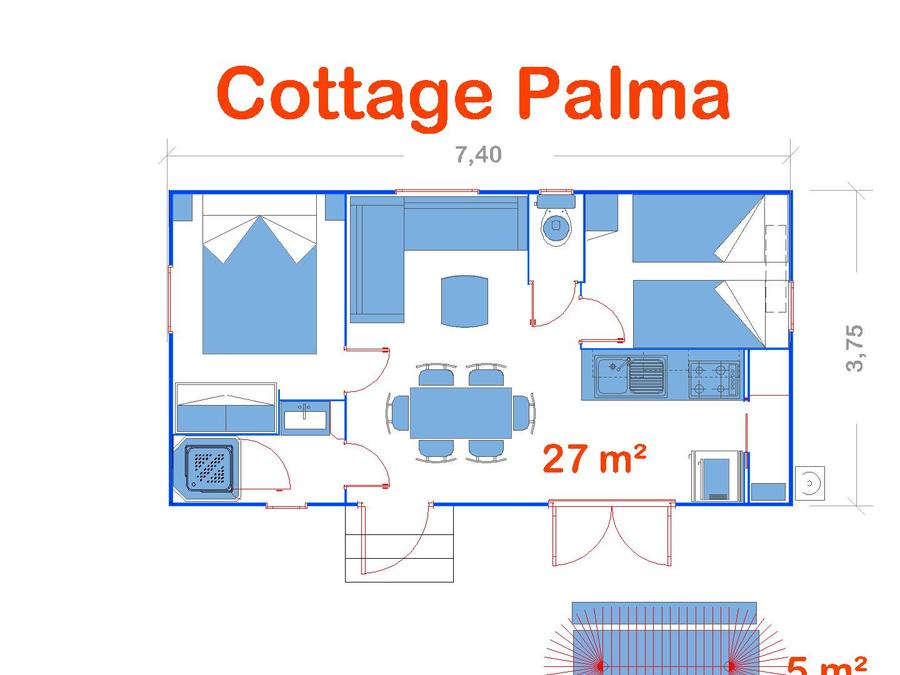 Mobilhome 6 personnes - Cottage Palma (Standard) 5