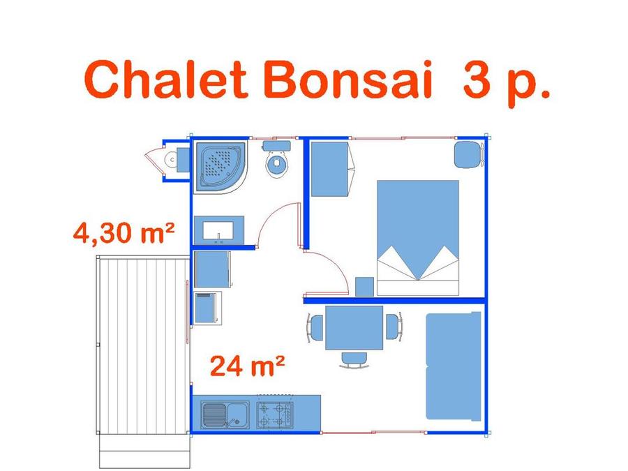 Chalet 3 personnes - Bonsai 7