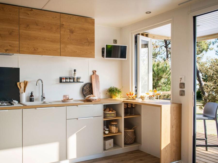 Mobilhome 3 personnes - Living 28m² - 2 chambres - clim 1