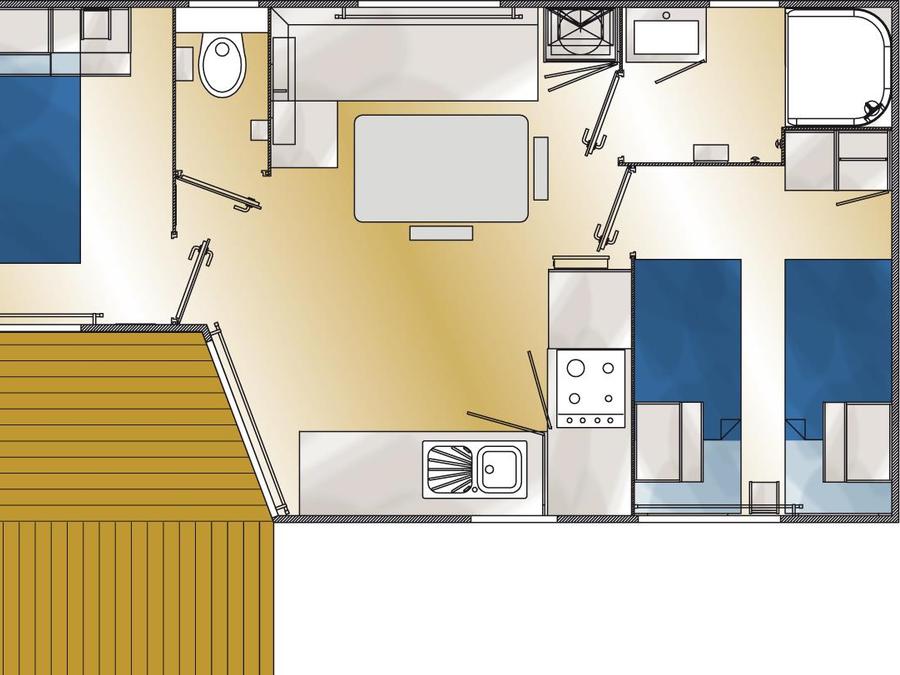 Mobilhome 4 personnes - Cottage Privilège Pacifique 3