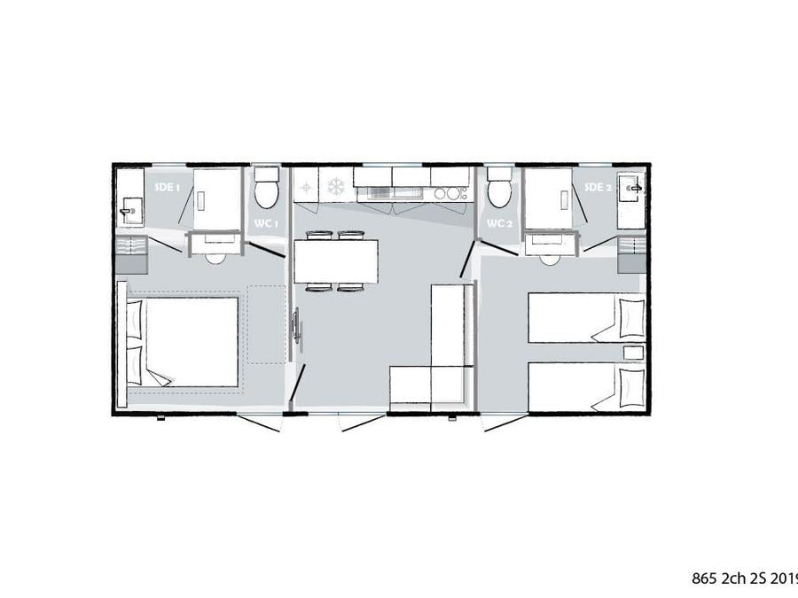 Mobilhome 4 personnes - Cottage Premium Bora 3