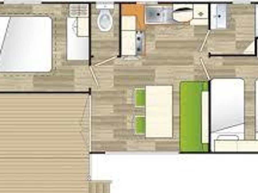 Mobilhome 4 personnes - LOGGIA - 2 chambres 1