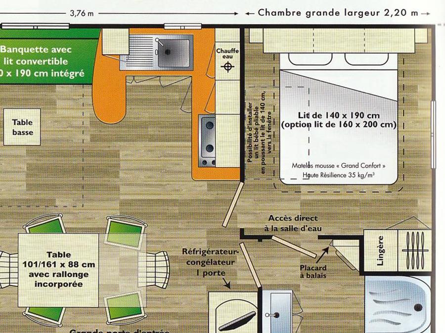 Mobilhome 6 personnes - SUPER CORDELIA -3 chambres 1