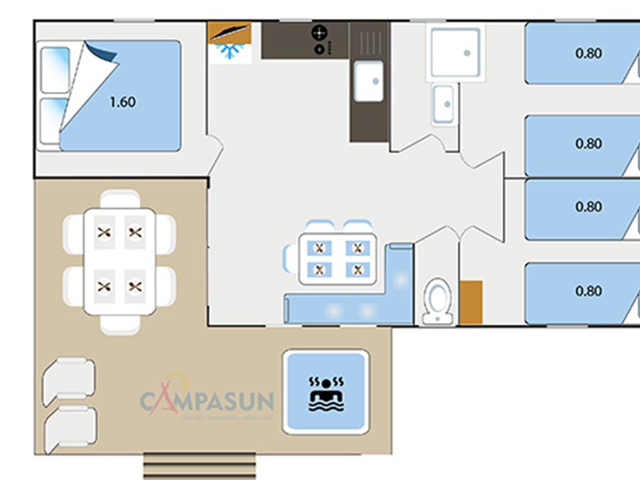 Mobilhome 6 personnes - Vaucluse - 28m² - 3 chambres + Jacuzzi 13