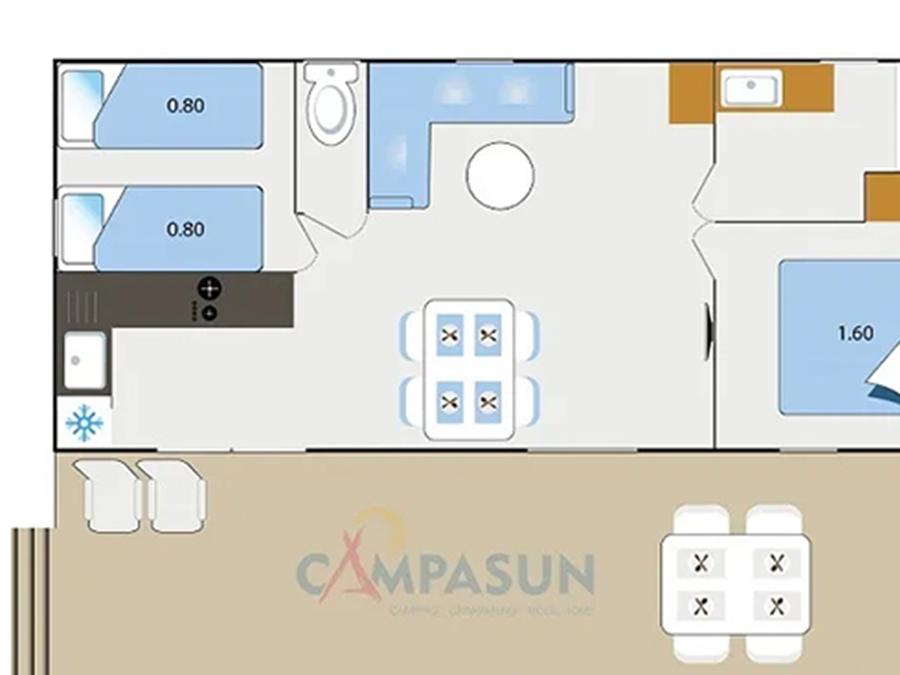 Mobilhome 4 personnes - Lourmarin - 32m² - 2 chambres 8