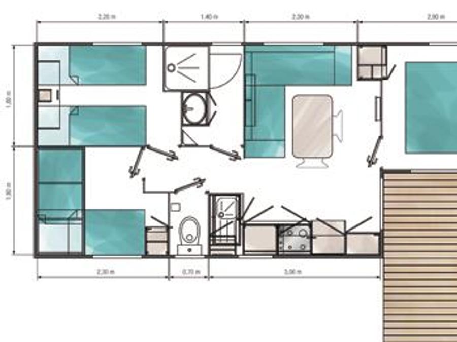 Mobilhome 6 personnes - DECLICK avec terrasse semi-couverte 14