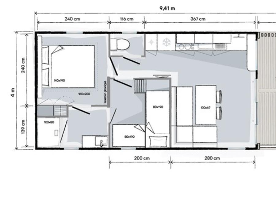Mobilhome 4 personnes - LIVING 9