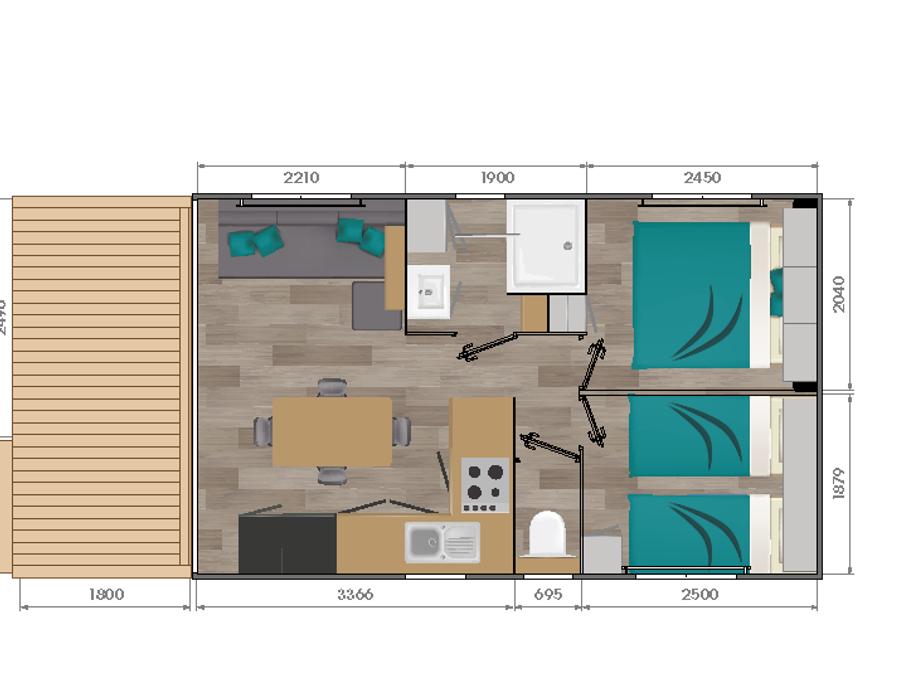 Mobilhome 4 personnes - RAGUENES 2 chambres 4 personnes 4