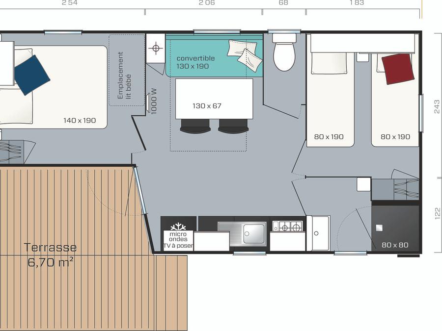 Mobilhome 6 personnes - 23 M² 1