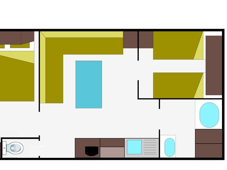 Mobilhome 5 personnes - 21M² deuxième catégorie 1